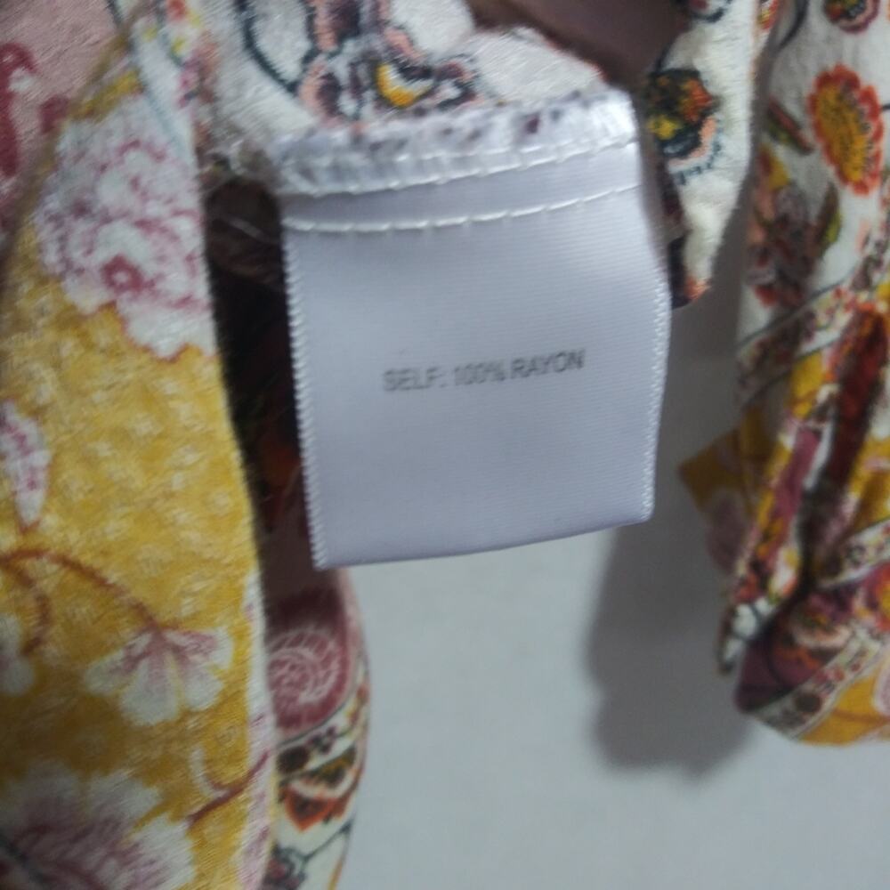 Jane and Delancey Retro Floral Paisley Oversized Button Up Top Boho Sz XL - Picture 6 of 9